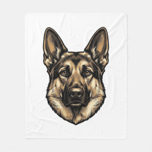 Antieke Gravure HerderHond Vector Design_1 Fleece Deken
