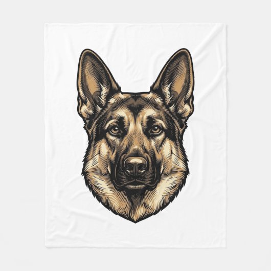 Antieke Gravure HerderHond Vector Design_1 Fleece Deken (Voorkant)