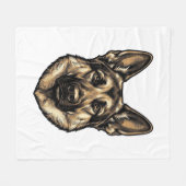 Antieke Gravure HerderHond Vector Design_1 Fleece Deken (Voorkant (Horizontaal))