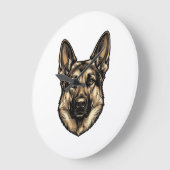 Antieke Gravure HerderHond Vector Design_1 Grote Klok (Hoek)