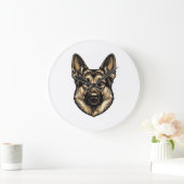 Antieke Gravure HerderHond Vector Design_1 Grote Klok (Huis)