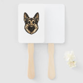 Antieke Gravure HerderHond Vector Design_1 Handwaaier (Voorkant en achterkant)
