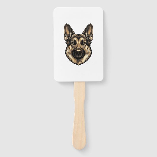 Antieke Gravure HerderHond Vector Design_1 Handwaaier (Voorkant)