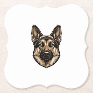Antieke Gravure HerderHond Vector Design_1 Kartonnen Onderzetters