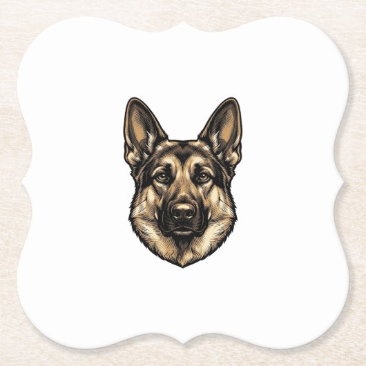 Antieke Gravure HerderHond Vector Design_1 Kartonnen Onderzetters (Voorkant)