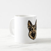 Antieke Gravure HerderHond Vector Design_1 Koffiemok (Voorkant links)