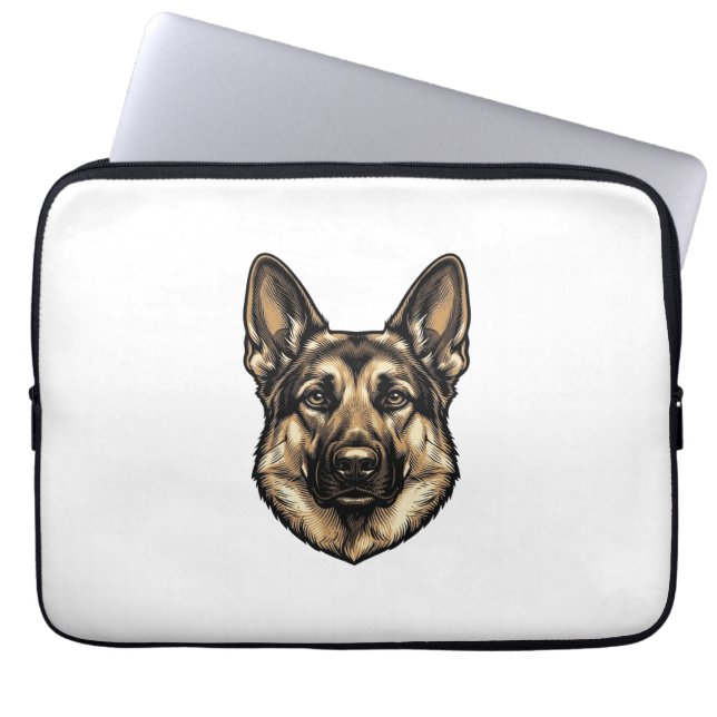 Antieke Gravure HerderHond Vector Design_1 Laptop Sleeve (Voorkant)