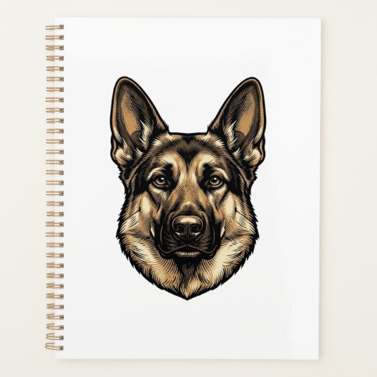 Antieke Gravure HerderHond Vector Design_1 Planner (Voorkant)