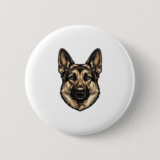 Antieke Gravure HerderHond Vector Design_1 Ronde Button 5,7 Cm (Voorkant)