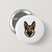 Antieke Gravure HerderHond Vector Design_1 Ronde Button 5,7 Cm (Voorkant /achterkant)