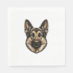 Antieke Gravure HerderHond Vector Design_1 Servet