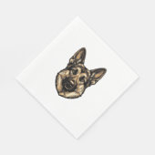 Antieke Gravure HerderHond Vector Design_1 Servet (Hoek)