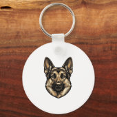 Antieke Gravure HerderHond Vector Design_1 Sleutelhanger (Voorkant)