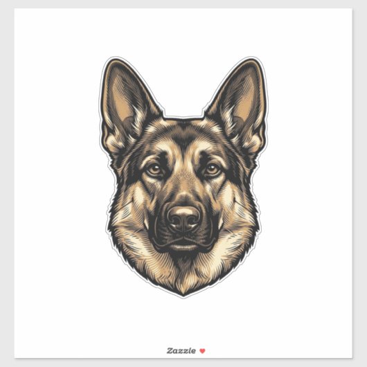 Antieke Gravure HerderHond Vector Design_1 Sticker (Vel)