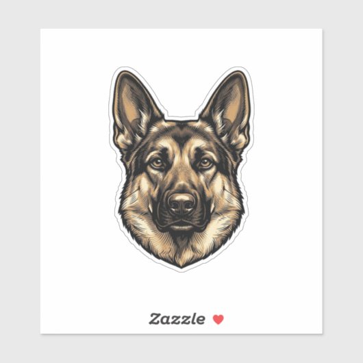 Antieke Gravure HerderHond Vector Design_1 Sticker (Vel)