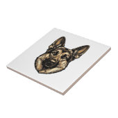 Antieke Gravure HerderHond Vector Design_1 Tegeltje (Zijkant)