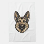 Antieke Gravure HerderHond Vector Design_1 Theedoek (Verticaal)