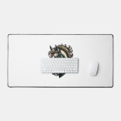 Antieke Gravure Paardenkop Vector Bureaumat (Keyboard & Muis)