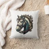 Antieke Gravure Paardenkop Vector Kussen (Deken)
