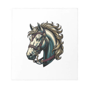 Antieke Gravure Paardenkop Vector Notitieblok