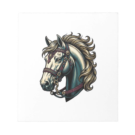 Antieke Gravure Paardenkop Vector Notitieblok (Voorkant)