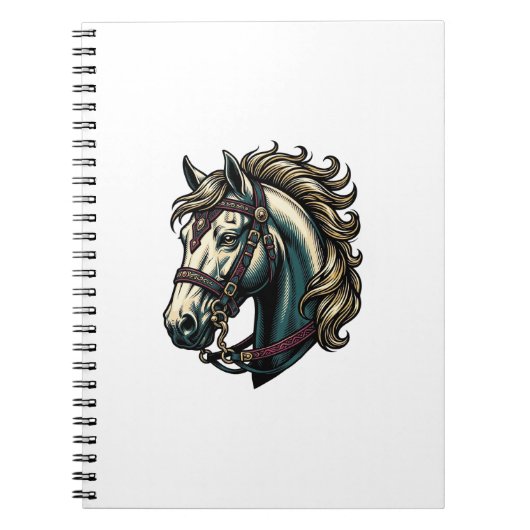 Antieke Gravure Paardenkop Vector Notitieboek (Voorkant)