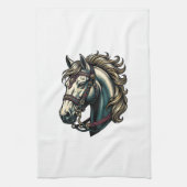 Antieke Gravure Paardenkop Vector Theedoek (Verticaal)