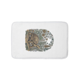 Antieke Gravure Schildpad Botanische Tuin Badmat