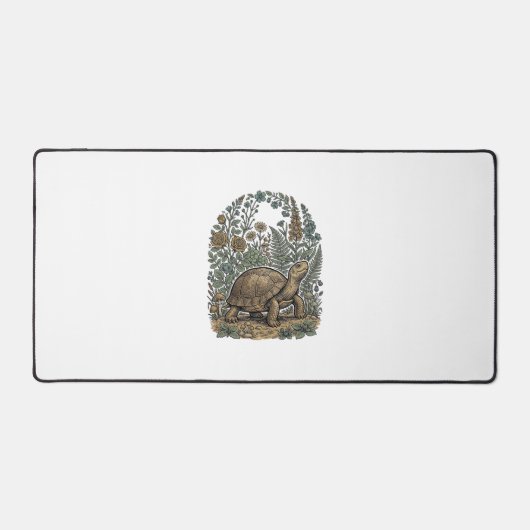 Antieke Gravure Schildpad Botanische Tuin Bureaumat (Voorkant)