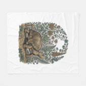 Antieke Gravure Schildpad Botanische Tuin Fleece Deken (Voorkant (Horizontaal))