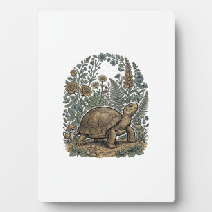 Antieke Gravure Schildpad Botanische Tuin Fotoplaat
