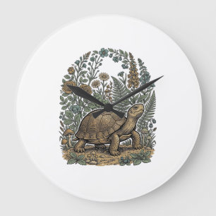 Antieke Gravure Schildpad Botanische Tuin Grote Klok