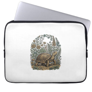 Antieke Gravure Schildpad Botanische Tuin Laptop Sleeve