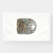Antieke Gravure Schildpad Botanische Tuin Spandoek (Horizontaal)