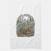 Antieke Gravure Schildpad Botanische Tuin Theedoek (Verticaal)