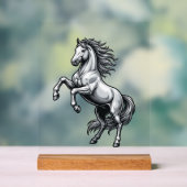 Antieke Gravure Steigerend Paard Vectorontwerp_1 Acryl Bord (Neutraal)