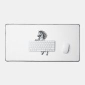 Antieke Gravure Steigerend Paard Vectorontwerp_1 Bureaumat (Keyboard & Muis)