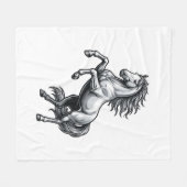 Antieke Gravure Steigerend Paard Vectorontwerp_1 Fleece Deken (Voorkant (Horizontaal))
