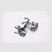 Antieke Gravure Steigerend Paard Vectorontwerp_1 Golfhanddoek (Horizontaal)