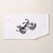 Antieke Gravure Steigerend Paard Vectorontwerp_1 Handdoek (Handdoek)
