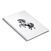 Antieke Gravure Steigerend Paard Vectorontwerp_1 Notitieboek (Rechterzijde)
