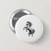 Antieke Gravure Steigerend Paard Vectorontwerp_1 Ronde Button 5,7 Cm (Voorkant /achterkant)