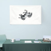 Antieke Gravure Steigerend Paard Vectorontwerp_1 Spandoek (Beurs)