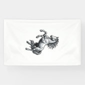 Antieke Gravure Steigerend Paard Vectorontwerp_1 Spandoek (Horizontaal)