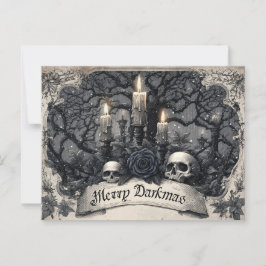 Antieke gravure van een gotische kerstscene briefkaart