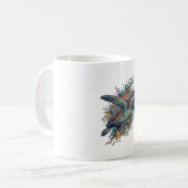 Antieke Gravure Zeeschildpad Spat Vector Design_ Koffiemok (Voorkant links)
