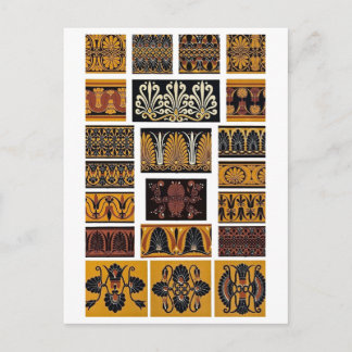 Antieke Griekse Oude Siermotieven 1868 Illustratie Briefkaart
