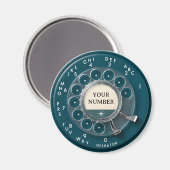 Antieke groene draaischijftelefoon magneet (Voorkant / Achterkant)