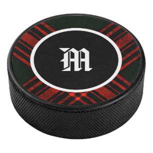 Antieke groene en blauwe jacht-tartan-puck hockey puck