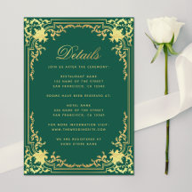 Antieke groene namaak gouden trouwdetails
